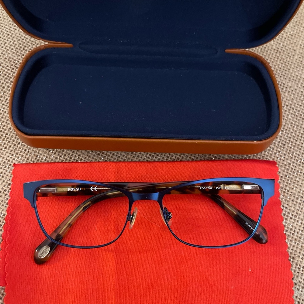 Fossil Navy and Tortoise Eyeglasses